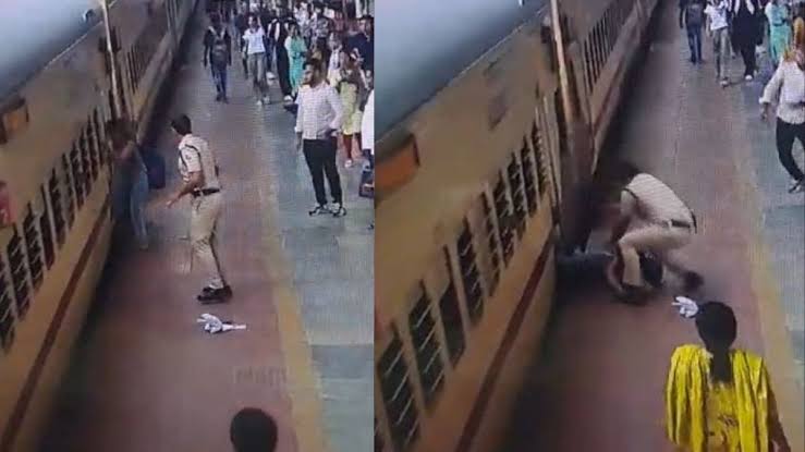 Nagpur News: नागपुर से पुणे चलती ट्रेन में गिरने से बची युवती, RPF जवान ने युवती की बचाई जान