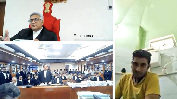 गुजरात हाईकोर्ट की कार्रवाई ऑनलाइन सुनवाई का दुरुपयोग टॉयलेट में कोर्ट पेशी विवाद न्यायालय की अवमानना का मामला