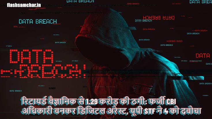 रिटायर्ड वैज्ञानिक से 1.29 करोड़ की ठगी: फर्जी CBI अधिकारी बनकर डिजिटल अरेस्ट, यूपी STF ने 4 को दबोचा